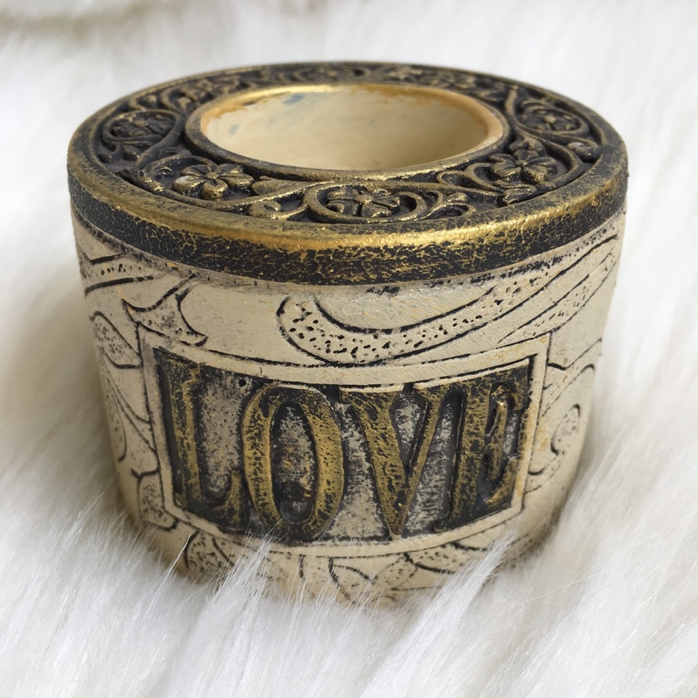 Love 💕 votive candle 🕯 holder candlestick gold - Picture 7 of 7